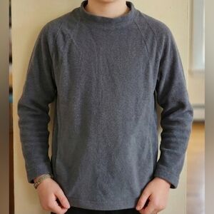 Vintage Campmor Boys Raglan Fleece Pullover Charcoal Grey - Size Medium